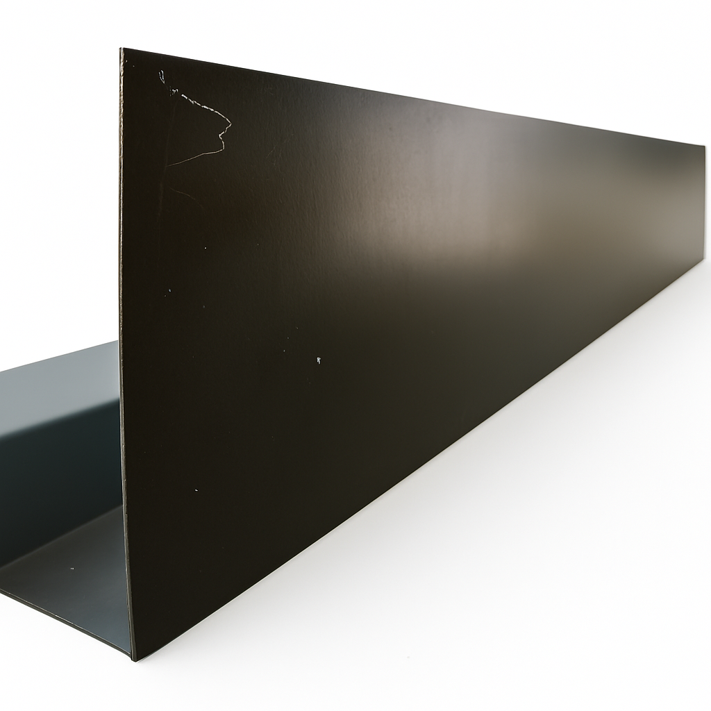 Lateral U Negra para teja Gravillada 9mm x 4mm x 3m
