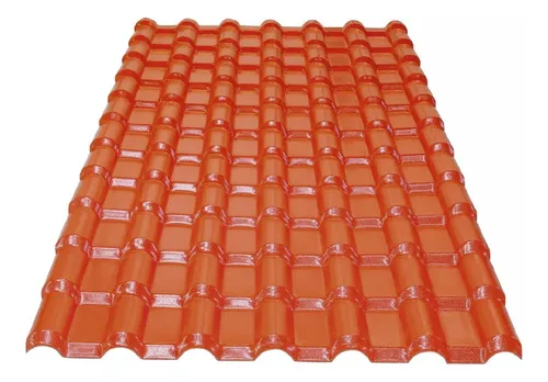 Techo Chapa PVC Teja Terracota PVC Ondulada 2.4m x 1.05m