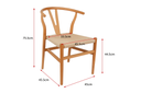 Silla Wishbone Ratán Madera Haya Natural (Res.75.5cm Aci.44.5cm)