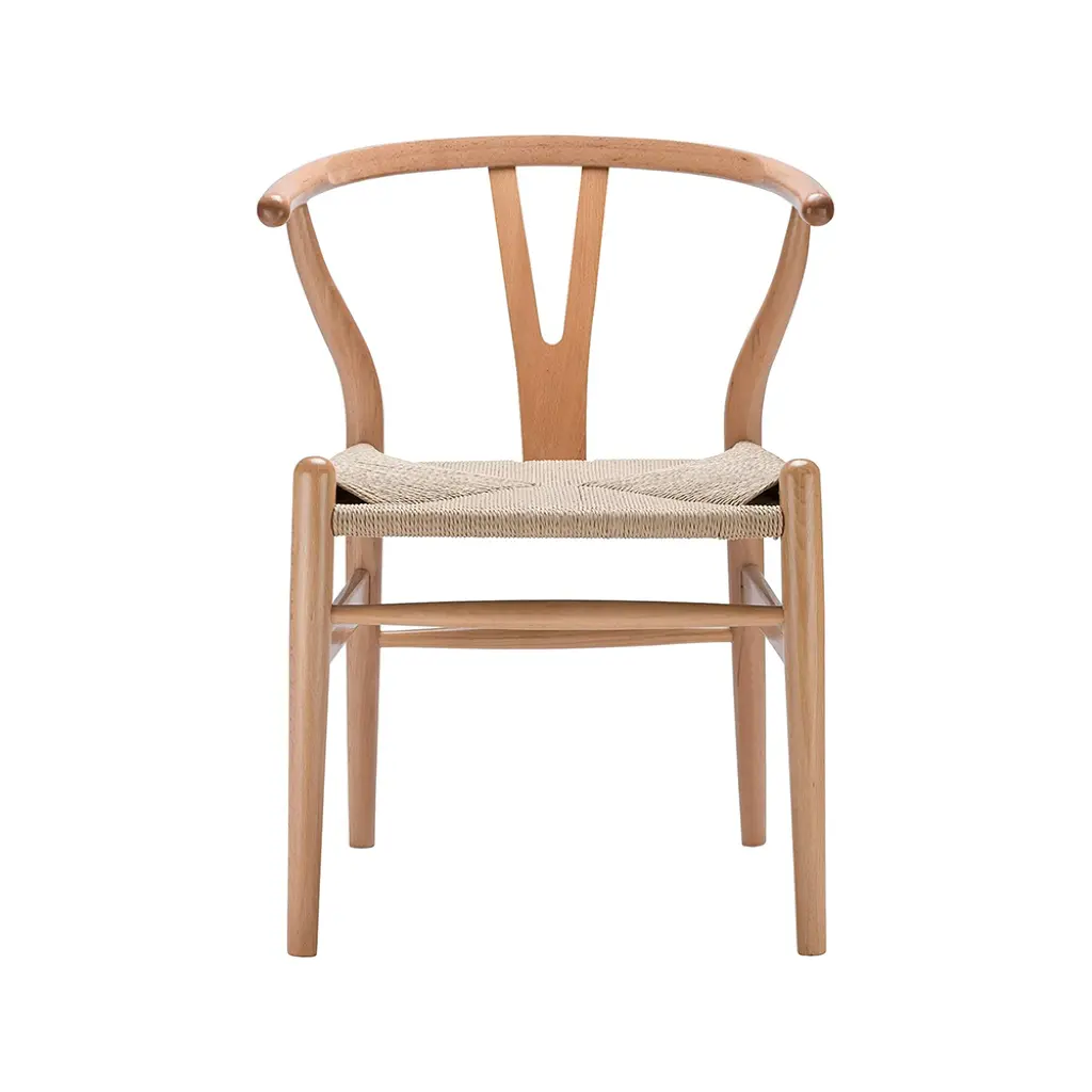 Silla Wishbone Ratán Madera Haya Natural (Res.75.5cm Aci.44.5cm)