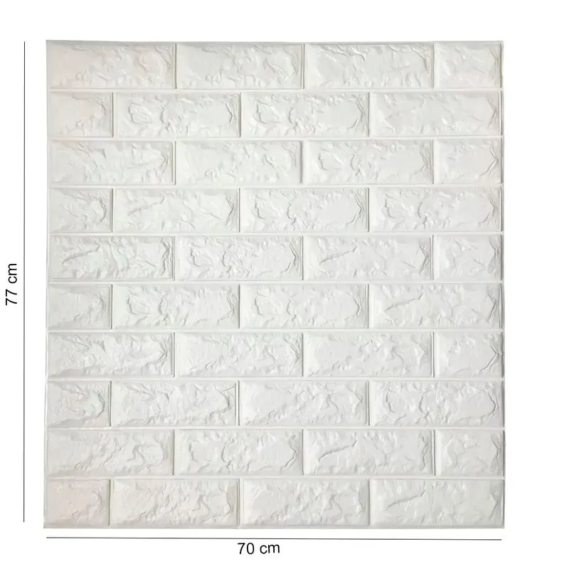 Placa Decorativa 3D Autoadhesiva 70cm x 77cm - Ladrillo Blanco