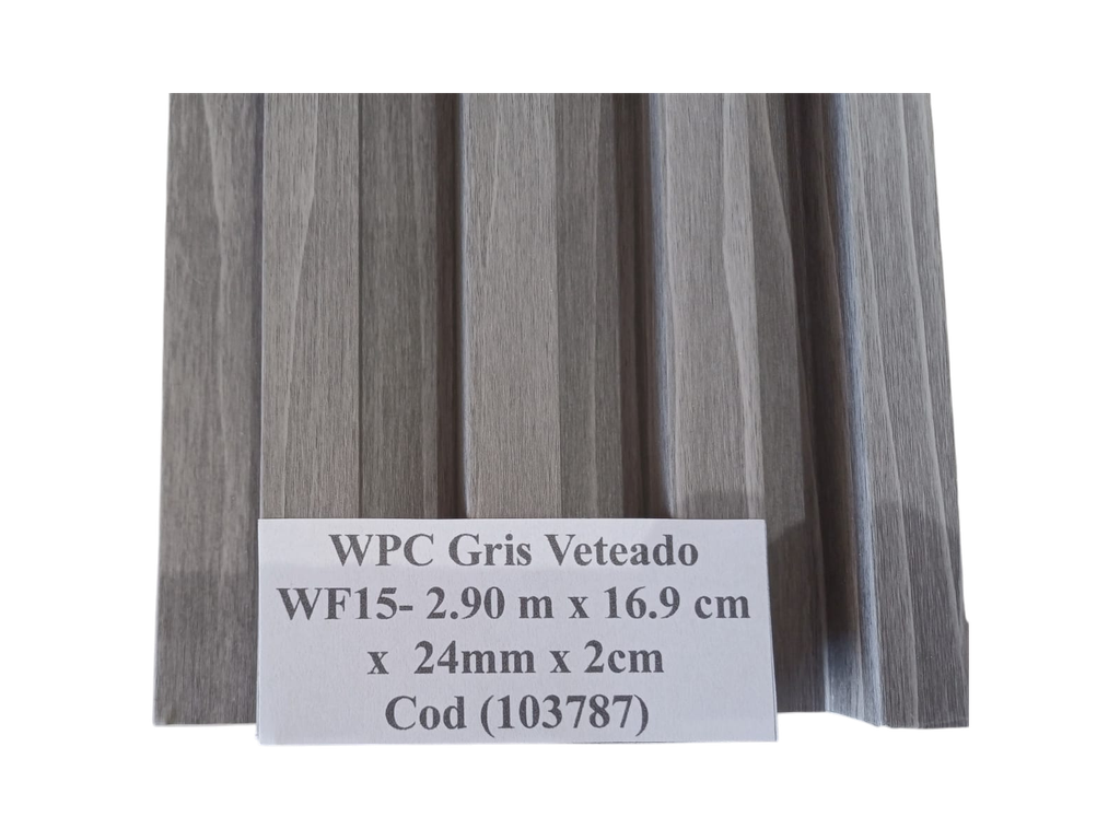 WPC Gris Veteado WF15 2.90 m x 16.9 cm x  24mm x 2cm