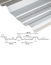 Chapa Trapezoidal Aluminizada Cal 26/0.40mm 1m útil x ML AGP