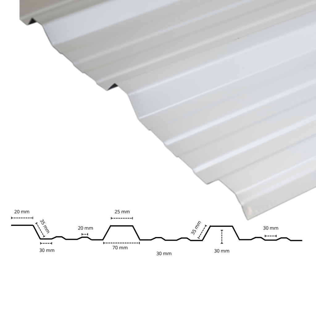 Chapa Trapezoidal Prepintada Blanca Cal 26 Útil 1m AGP