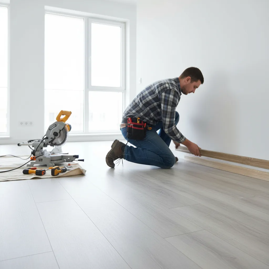 Zocalo MDF Piso Flotante Simil Madera 2.4m x 8cm - 90778