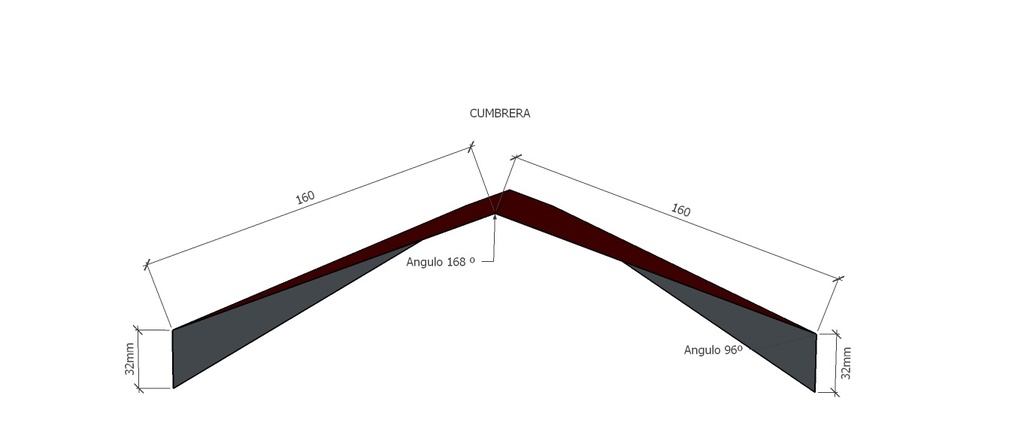 Cumbrera Iso-Panel - 160mm x 160mm - Color - 2.5m