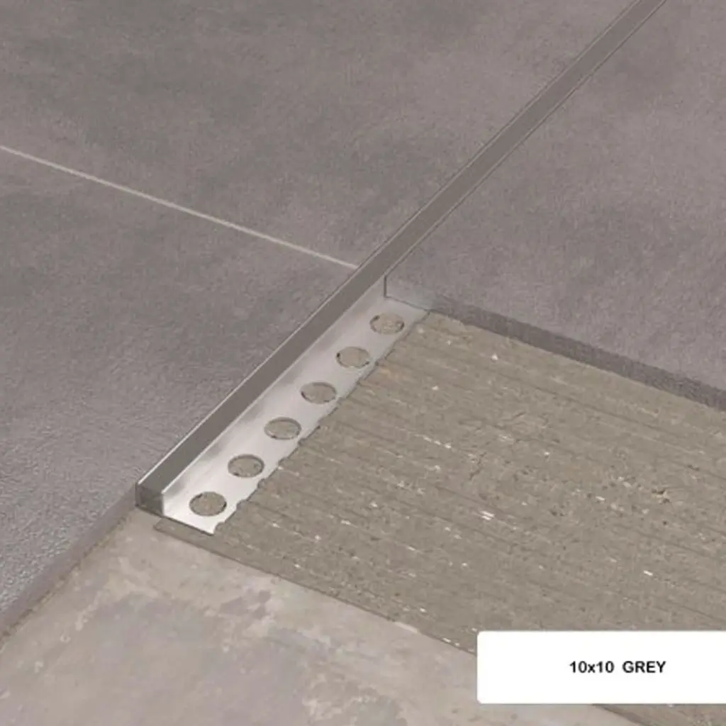 Junta Dilatación Cierre de Piso Aluminio Caucho Beige Porcelanato x 2,5 m