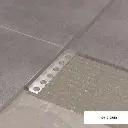 Junta Dilatación Cierre de Piso Aluminio Caucho Beige Porcelanato x 2,5 m