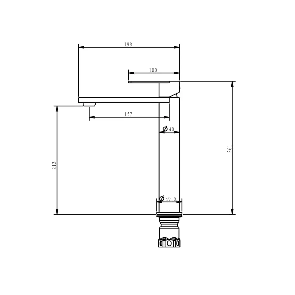 Griferia Lavatorio Alto En Brushed Nickel - Serie Salemi