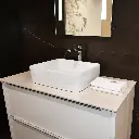 Griferia Lavatorio Alto En Brushed Nickel - Serie Salemi