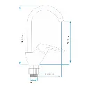 Griferia De Mesada Cocina Monocomando Cromo Arona Aqualia - KAI-9310D-2-COCINA