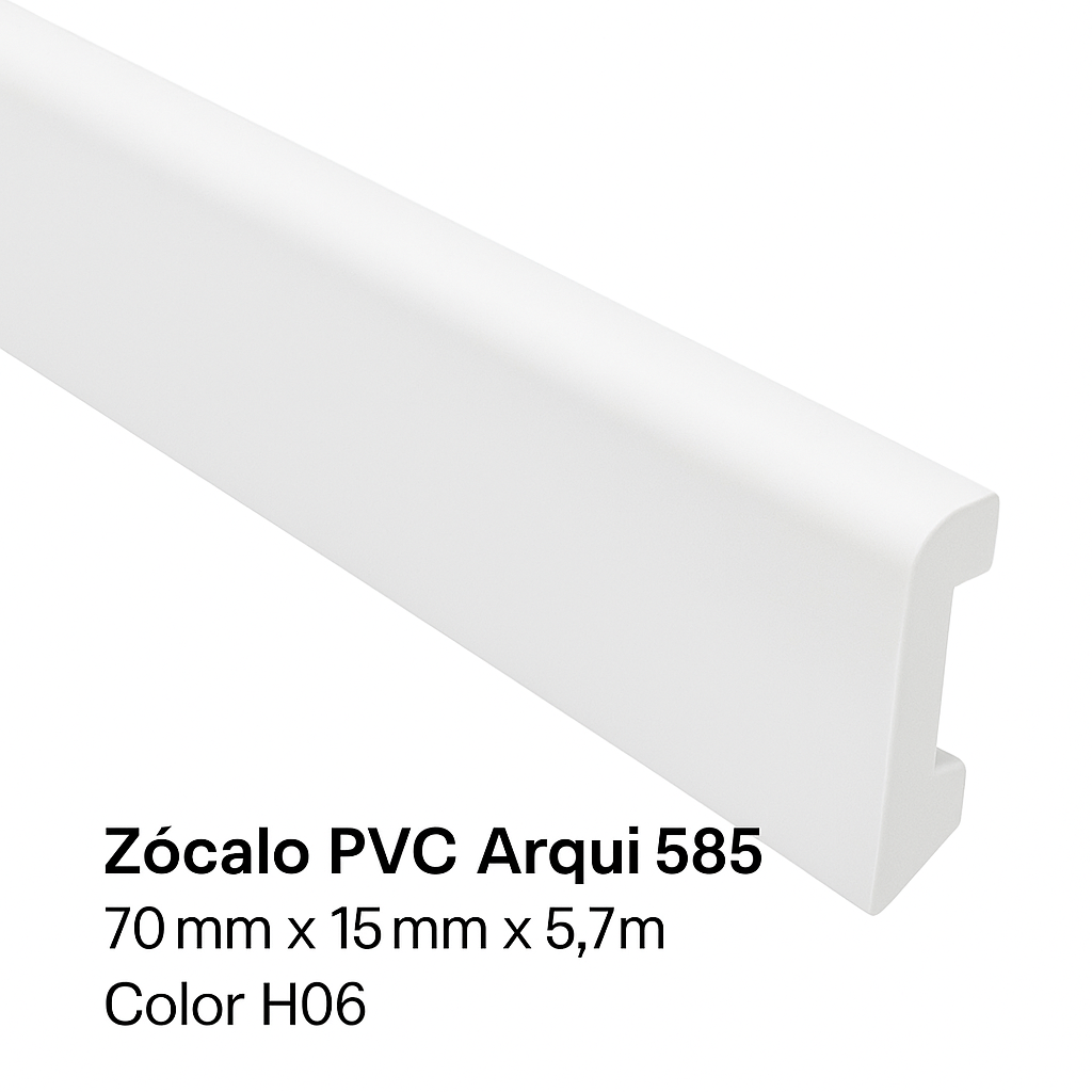 Zocalo PVC Arqui 585 - 70mm x 15mm x 5,7m - H06 Blanco