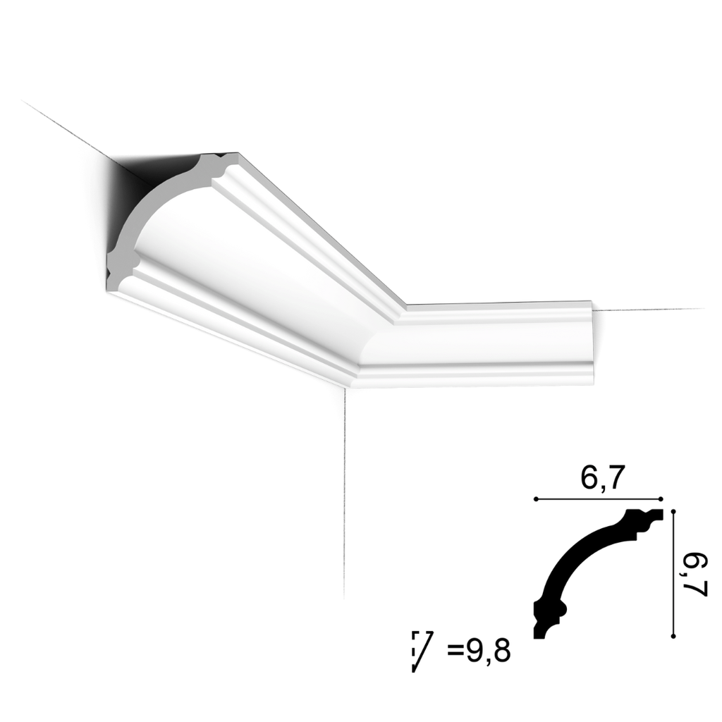 Moldura Perimetral Cornisa CB511N - 70mm x 70mm x 2m - ORAC