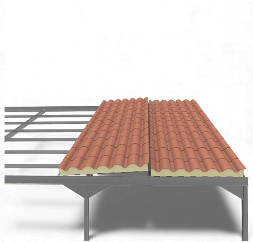 Euro Panel Teja Colonial Poliuretano Cieloraso Blanco 1m