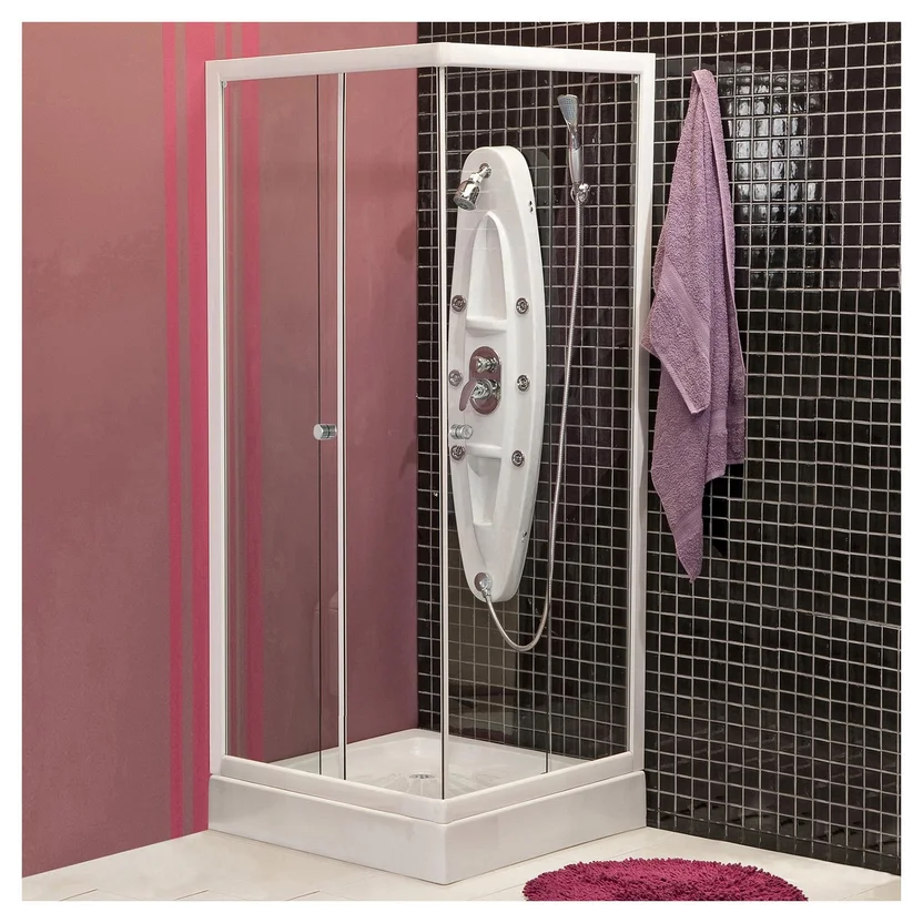 Cabina Ducha Esquinera Blanca 80 x 80 x 200cm 1616692