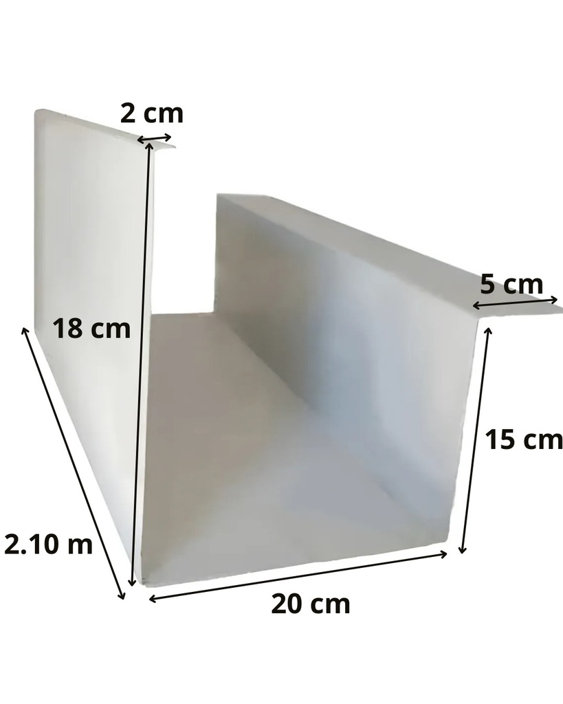 Canalón de Chapa 200 x 180mm x 2.10m