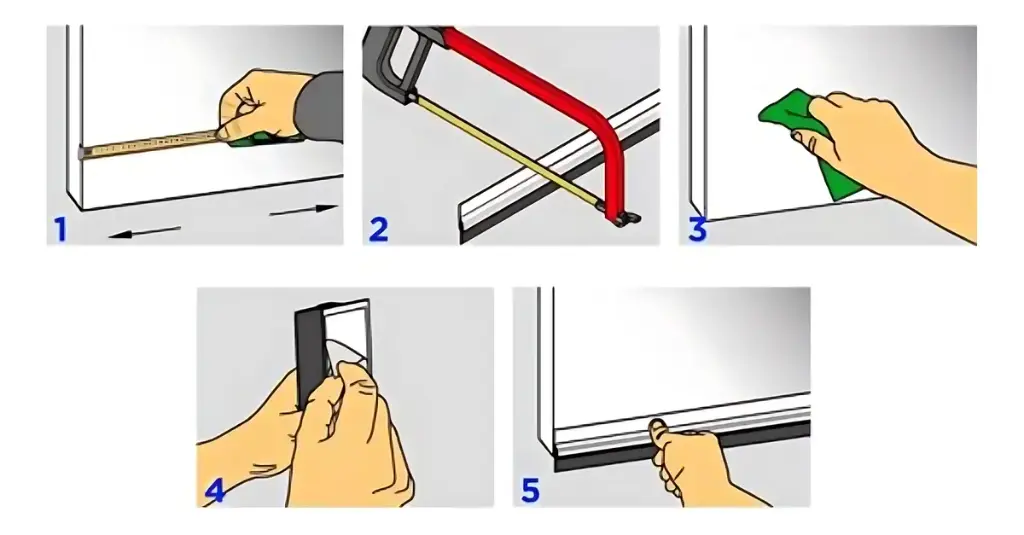 Junta Cierre Bajo Puerta Aluminio Barrido Goma  - 1m