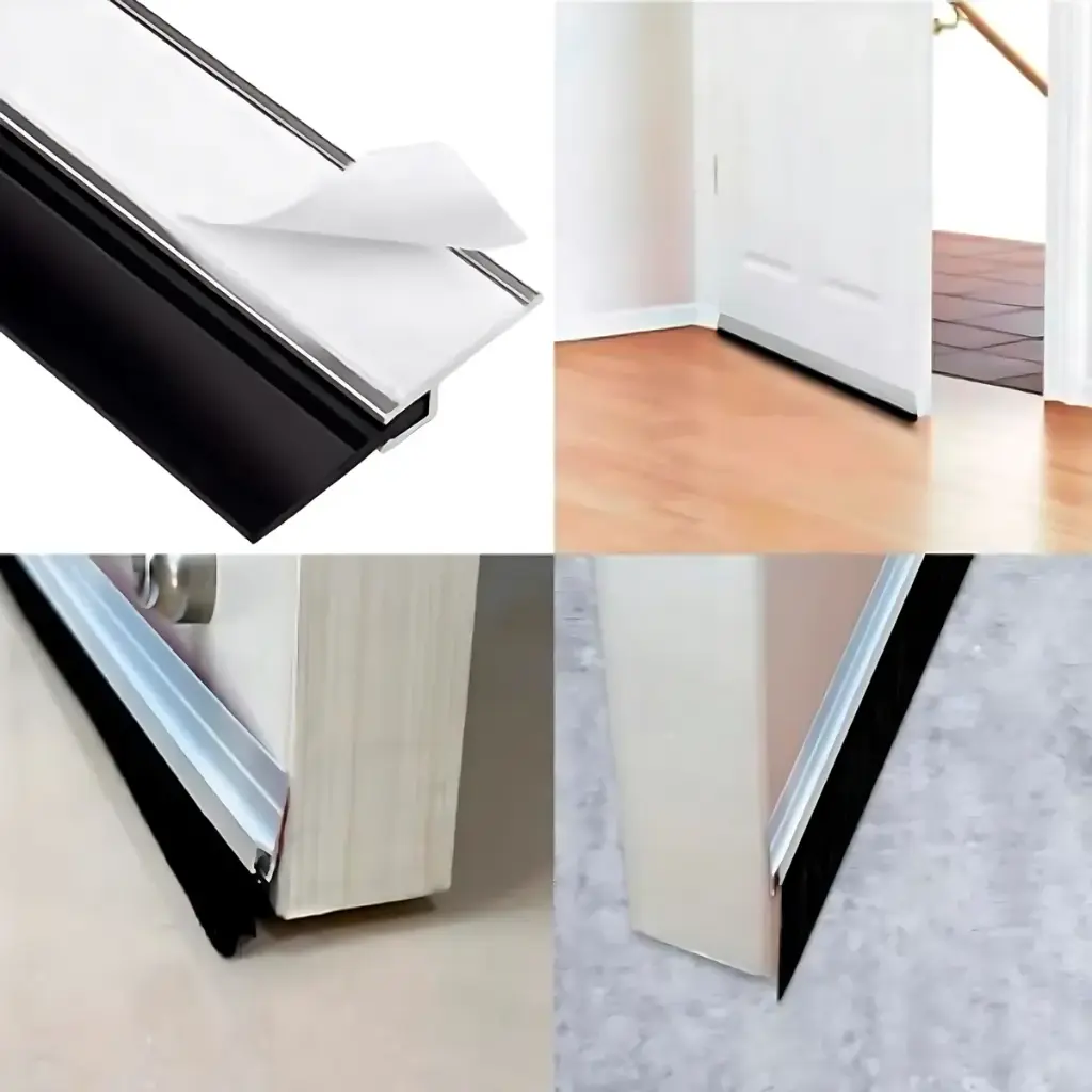 Junta Cierre Bajo Puerta Aluminio Barrido Goma  - 1m