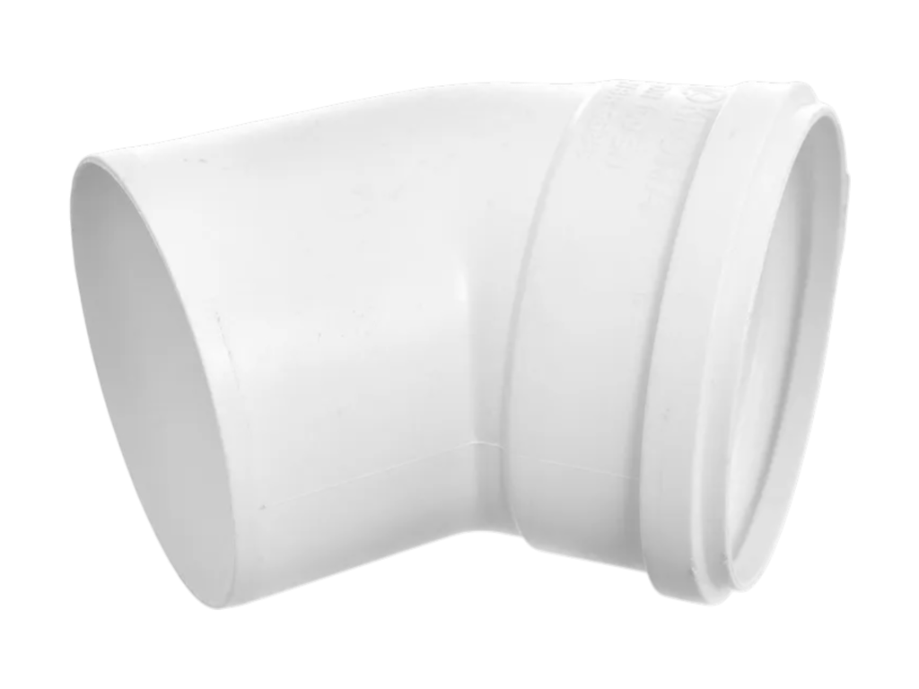 Codo PVC 110mm 45° x 3.2mm Macho/Hembra - Nicoll	 