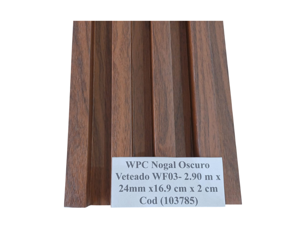WPC Nogal Oscuro Veteado WF03 2.90 m x  24mm x16.9 cm x 2 cm
