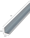Angulo Aluminio Anodi 25mm x 25mm x 1.5mm x 6.4m