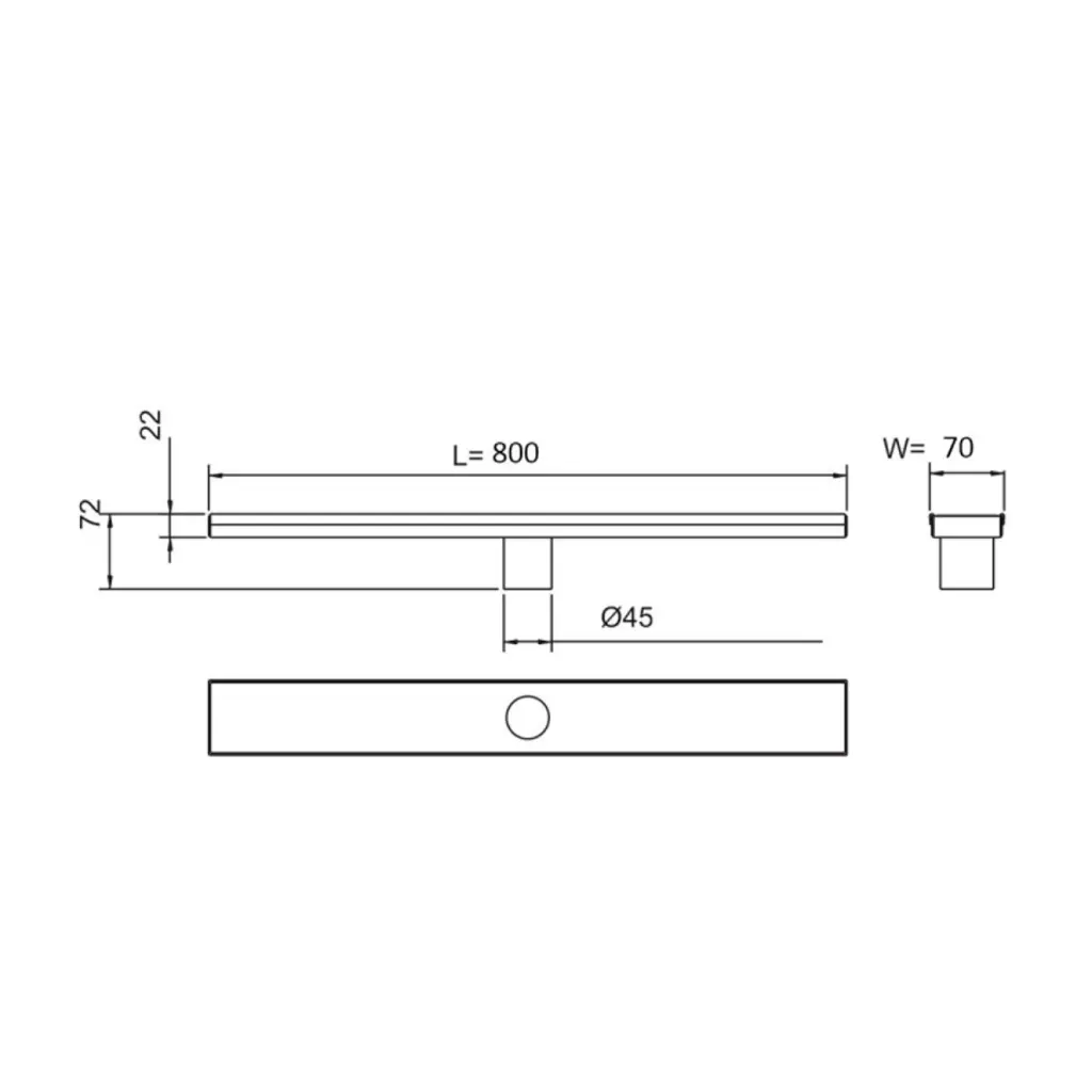 Desagüe Ducha Rectangular 80 x 7cm Acero Inoxidable 