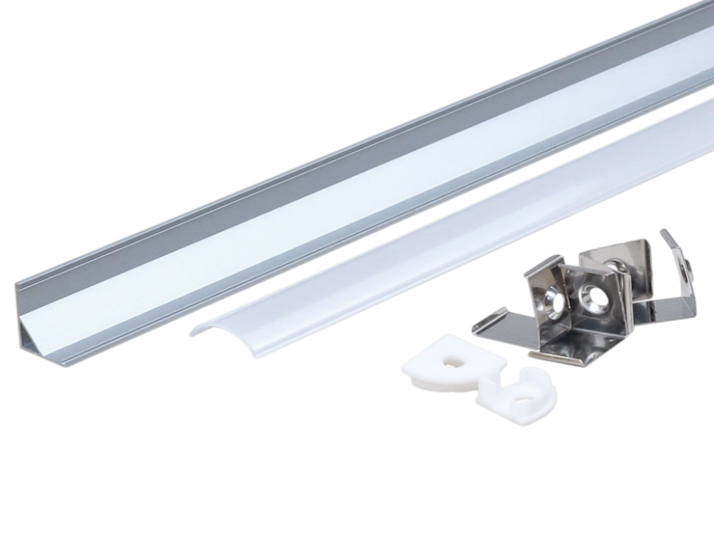 Zócalo Aluminio x 2m Completo Esquinero