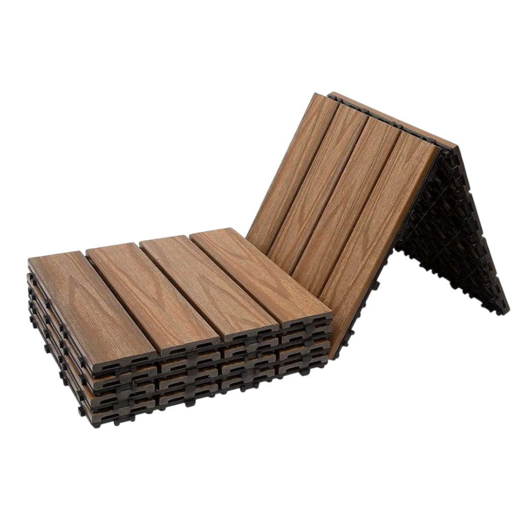 Deck Símil Madera para Exterior en WPC Gris