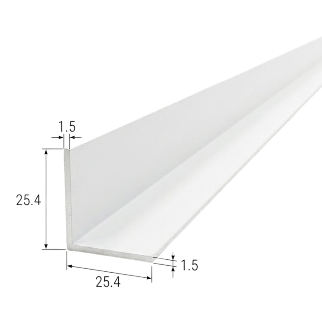 Angulo Aluminio 25.4mm x 25.4mm x 1.5mm x 6.4m Blanco  L0040/680B