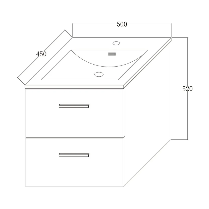 Mueble de Baño Suspendido Key 50 cm 8804036