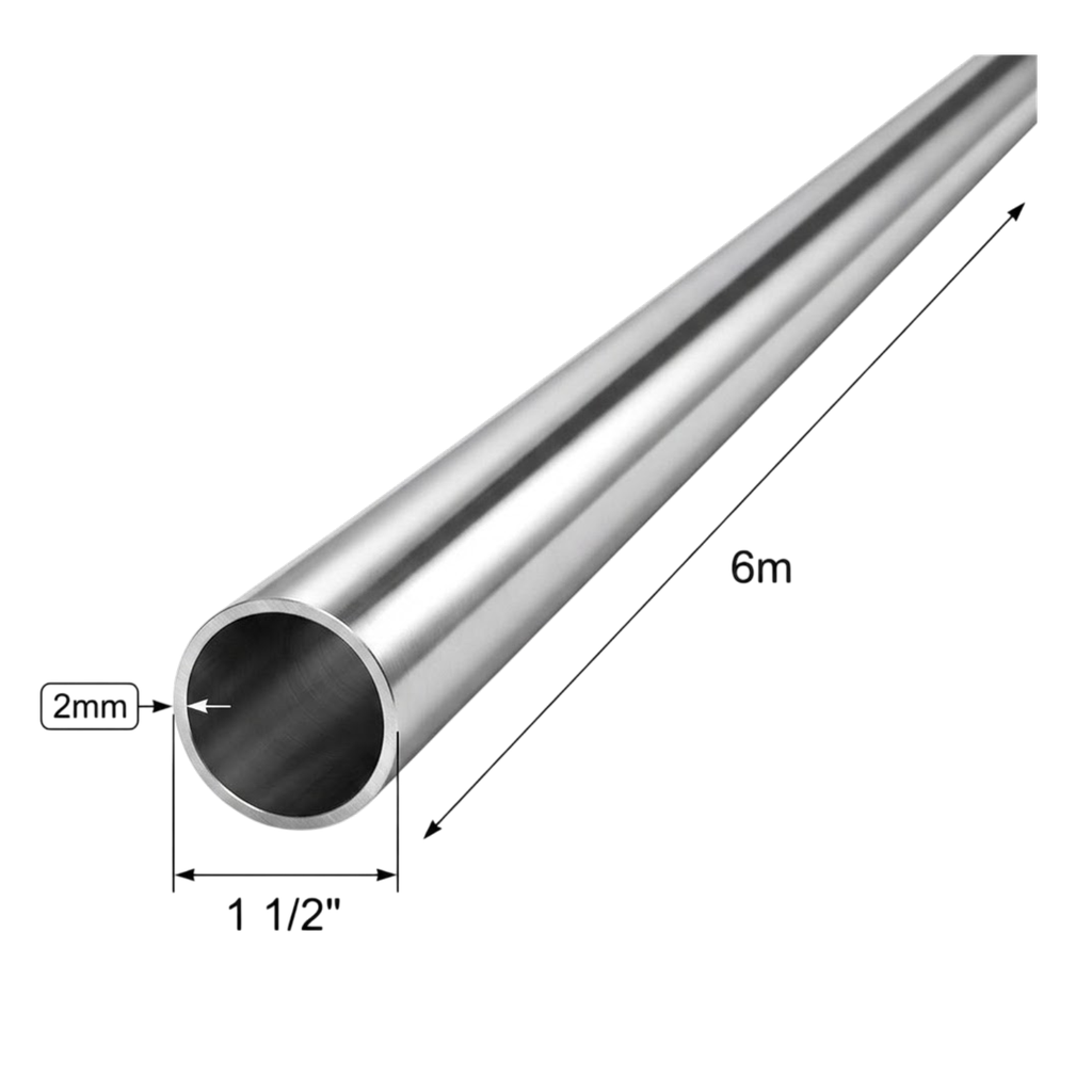 Caño Galvanizado Redondo 1 1/2´´ x 2mm x 6m