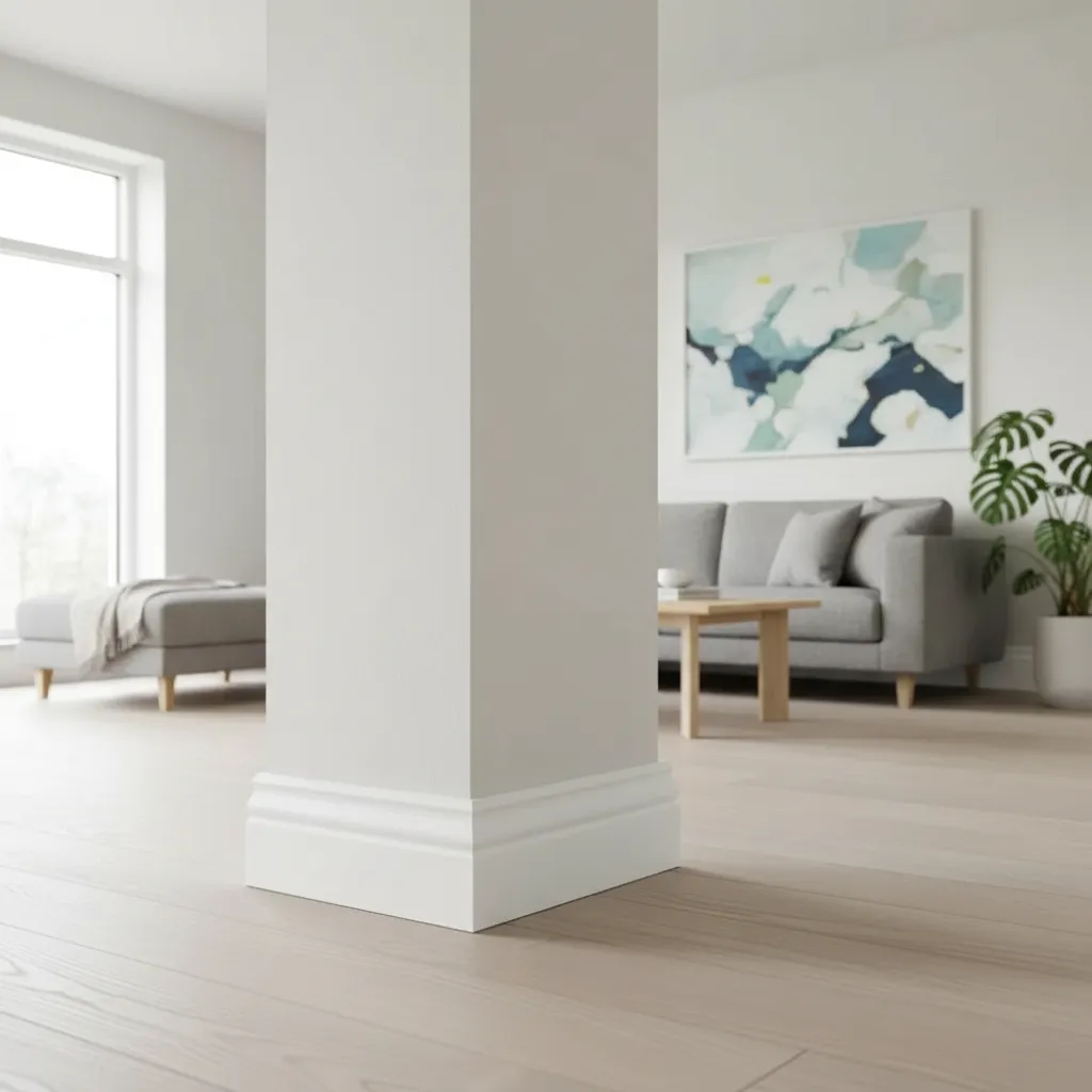 Zócalo Moldura MDF 15 x 70mm x 2.4m Blanco 8882