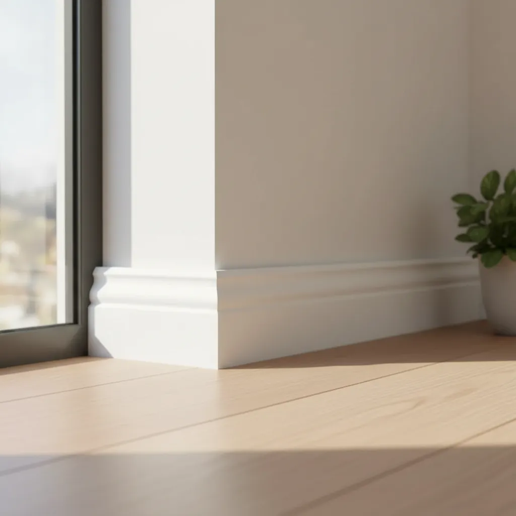 Zócalo Moldura MDF 15 x 70mm x 2.4m Blanco 8882