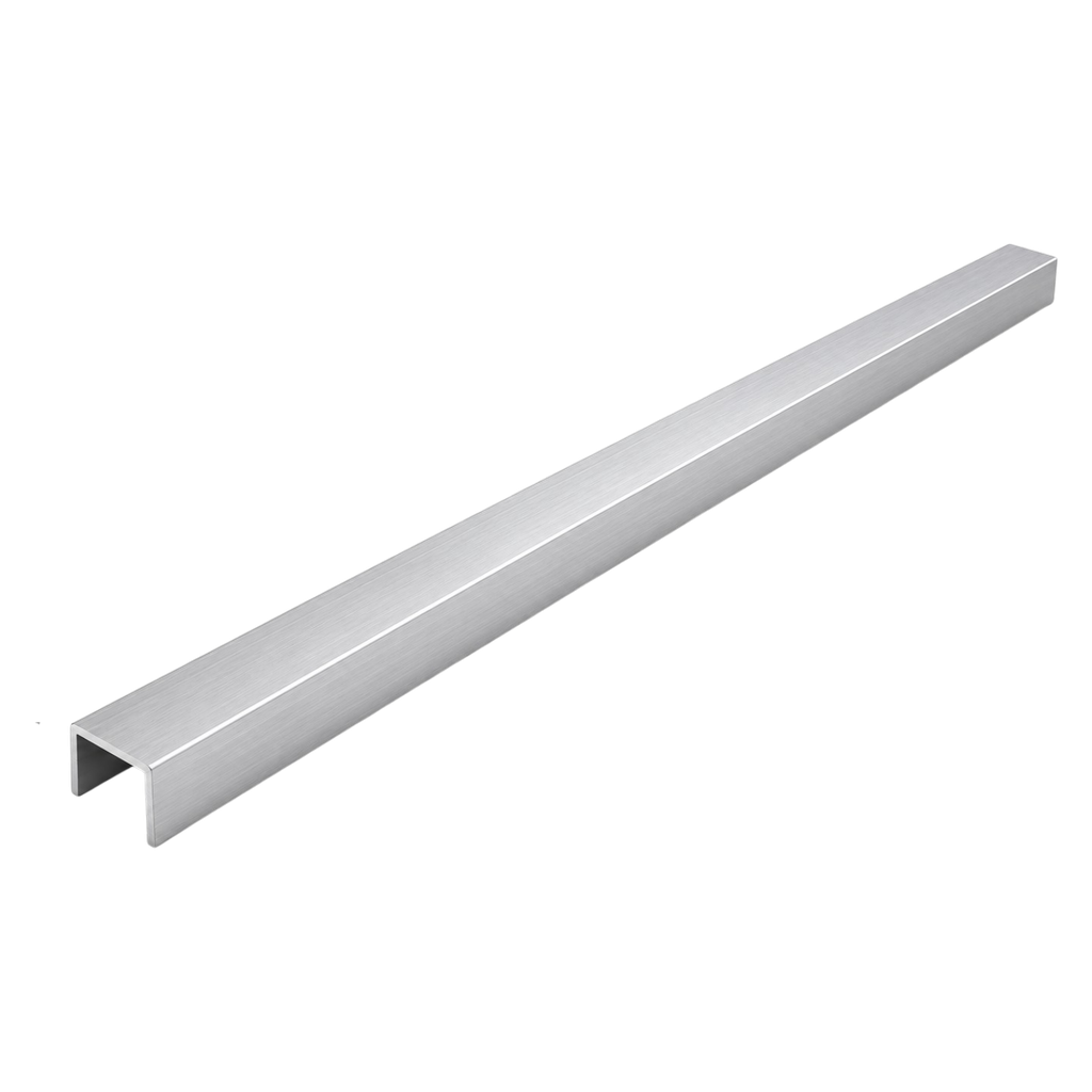 Perfil U aluminio plateado p/placas símil mármol 2.40 ML