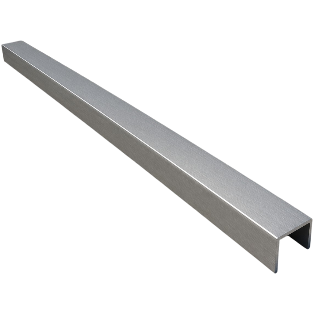 Perfil U aluminio plateado p/placas símil mármol 2.40 ML