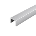 Perfil U aluminio plateado p/placas símil mármol 2.40 ML