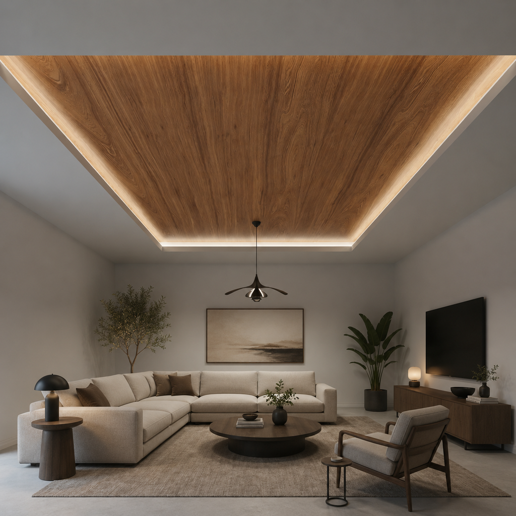 PVC Cielo Raso Junta Seca Beta Madera x 4m