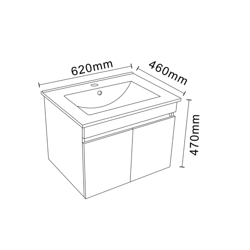 Mueble Baño Vanitory de Colgar Amaretto 61.5cm 8904685