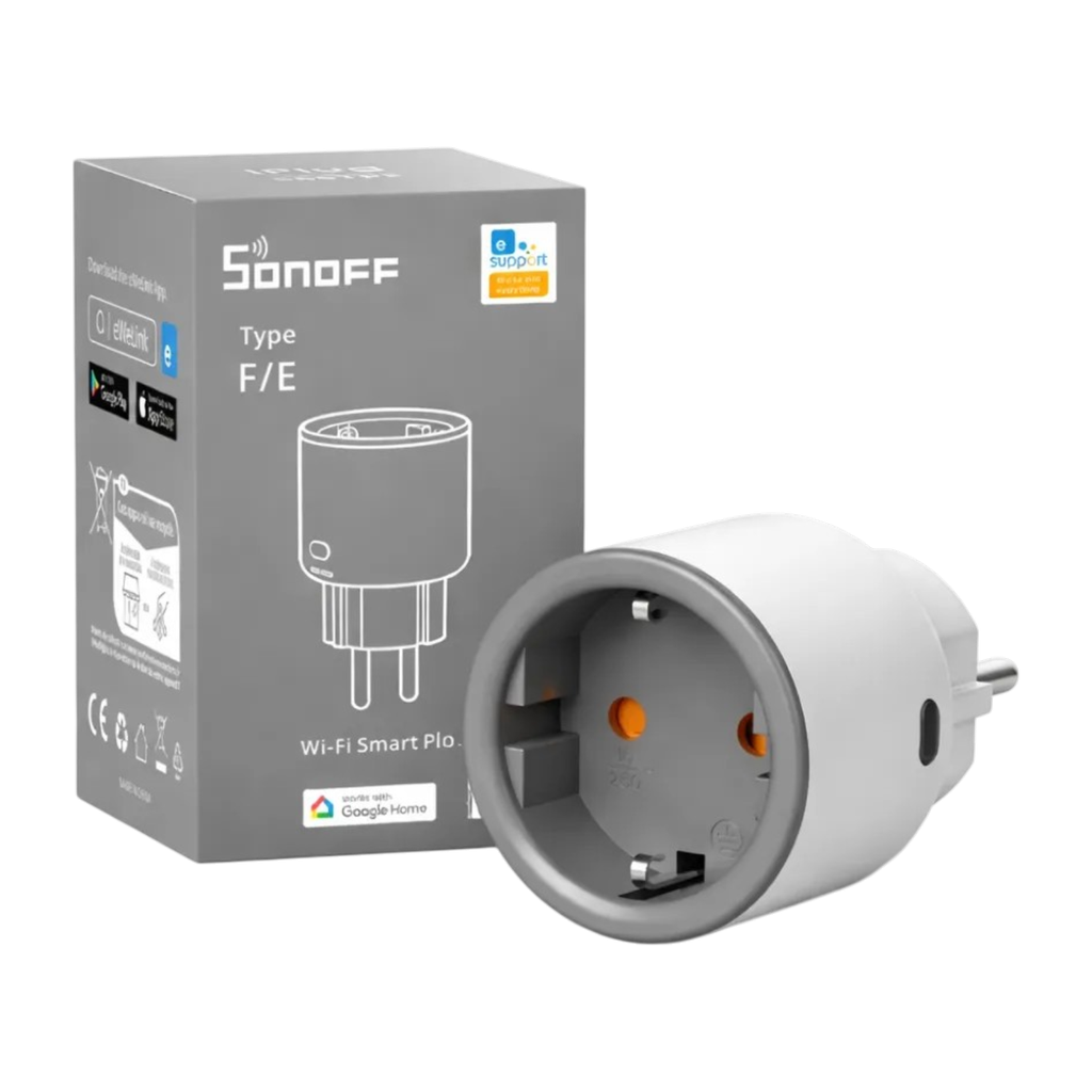 Enchufe Inteligente Sonoff S60TPF Schuko Wi-Fi con Control por Voz y Medición de Consumo