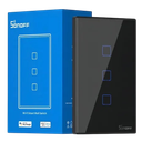 Interruptor de Pared Sonoff T3US3C-TX Wi-Fi RF 3 Botones Negro