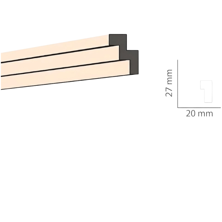 Moldura Perimetral EPS Escalonada 20mm x 30mm x 2m I27