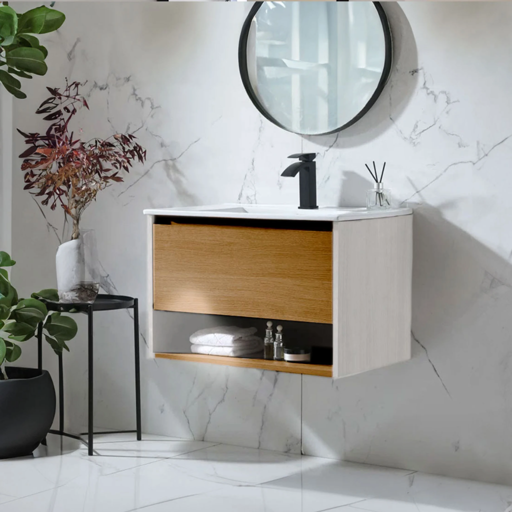 Mueble Combinado Color Madera Y Blanco - 59 x 45 x 50