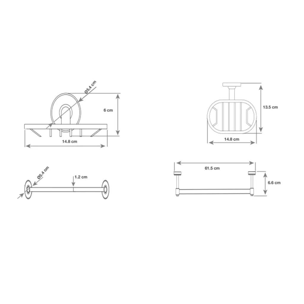 Kit Accesorios Baño Zinc Cromados Redondo Brillo Cromo KAI 3200