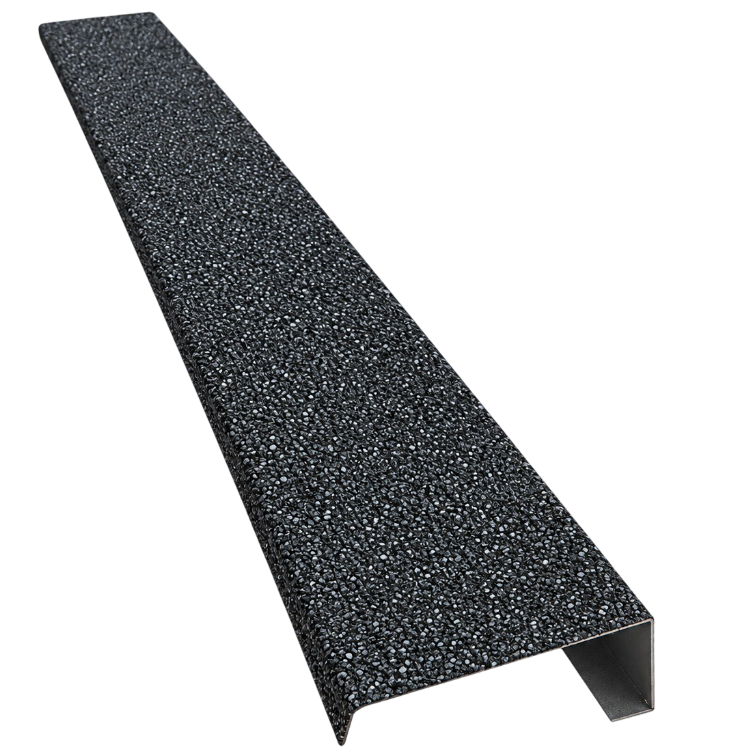 Lateral U Negra para teja Gravillada 9mm x 4mm x 3m