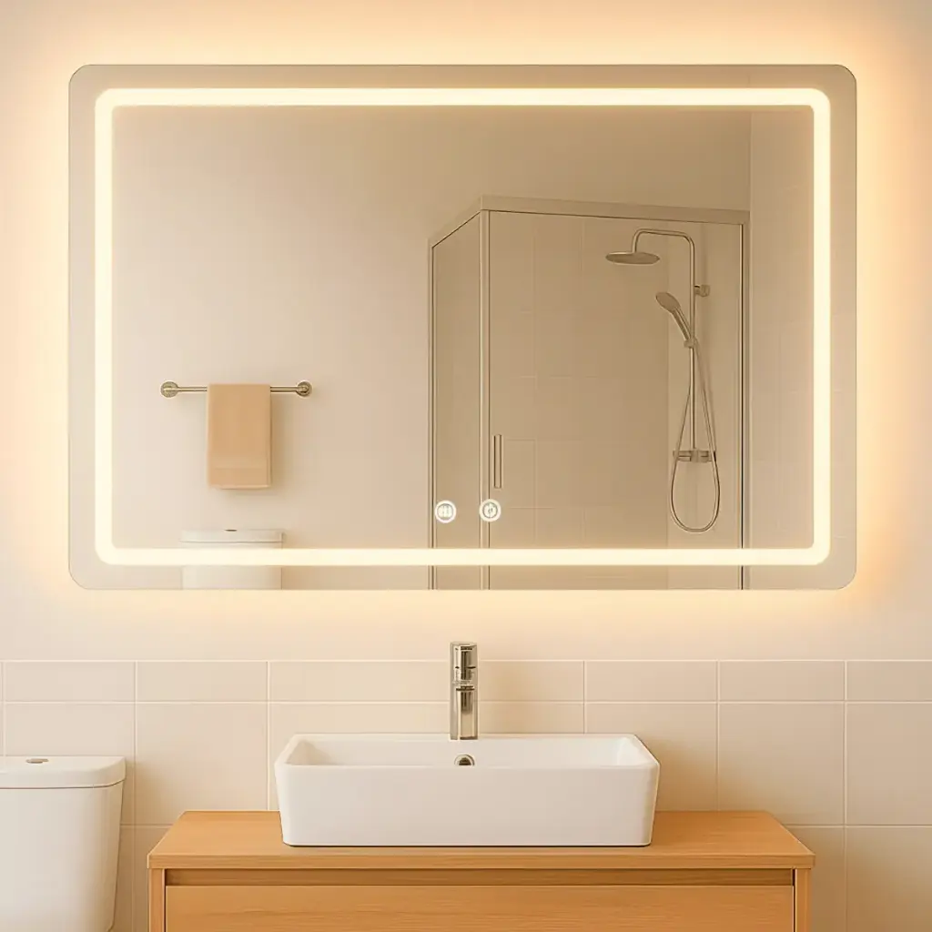Espejo Iluminación Led + Desempañador 80cm x 60cm