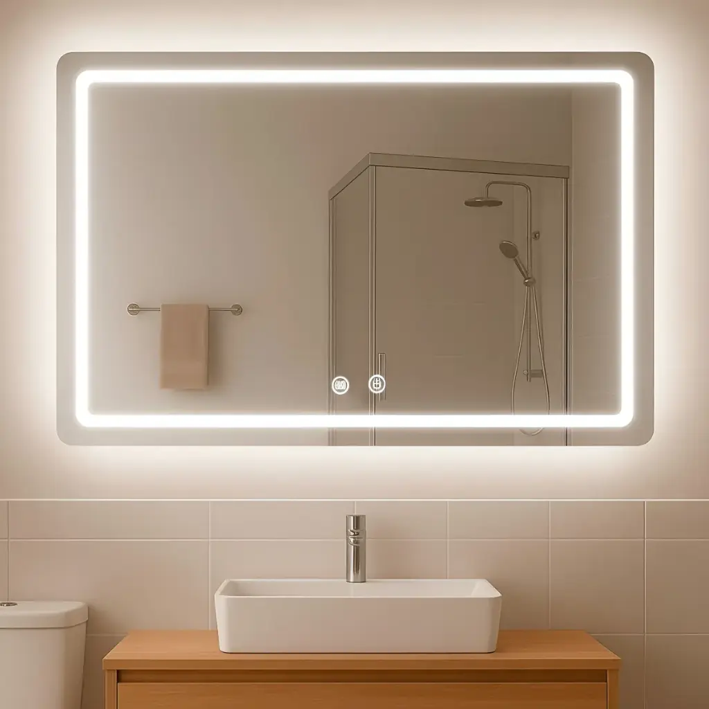 Espejo Iluminación Led + Desempañador 80cm x 60cm