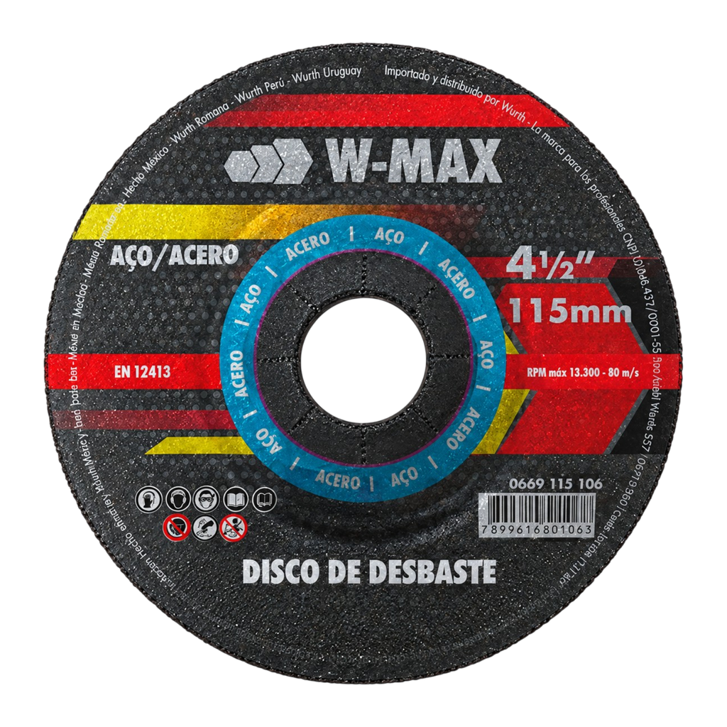 Disco de Desbaste W-MAX 180 x 6 x 22,23 - 7 Pulgadas