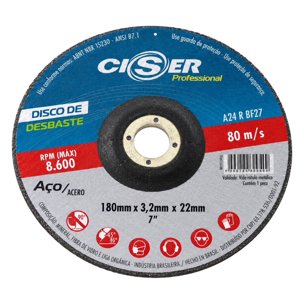 Disco de Corte Acero Ciser PRO 180 x 3.2 x 22 - 7