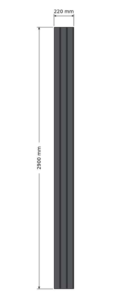 WPC Exterior Black 2.9m x 22cm x 2.9cm 