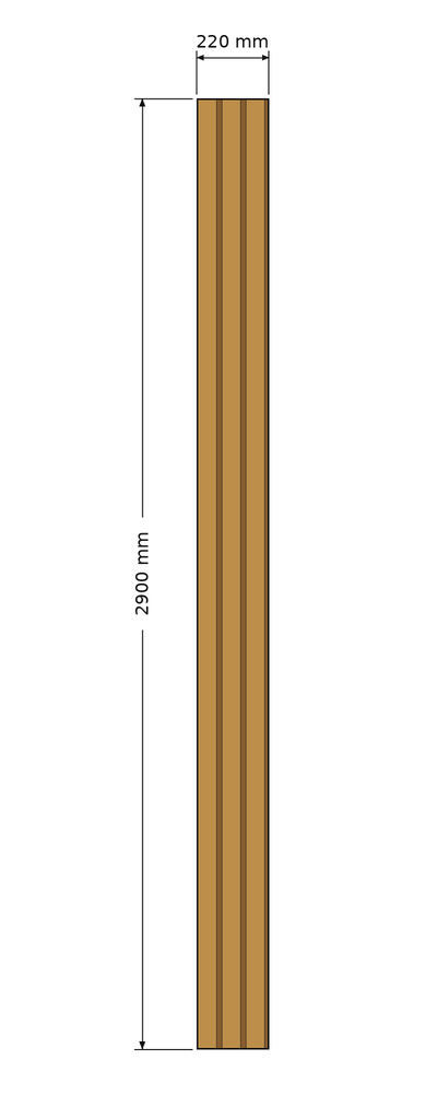 WPC Exterior Teak 2.9m x 22cm x 2.9cm